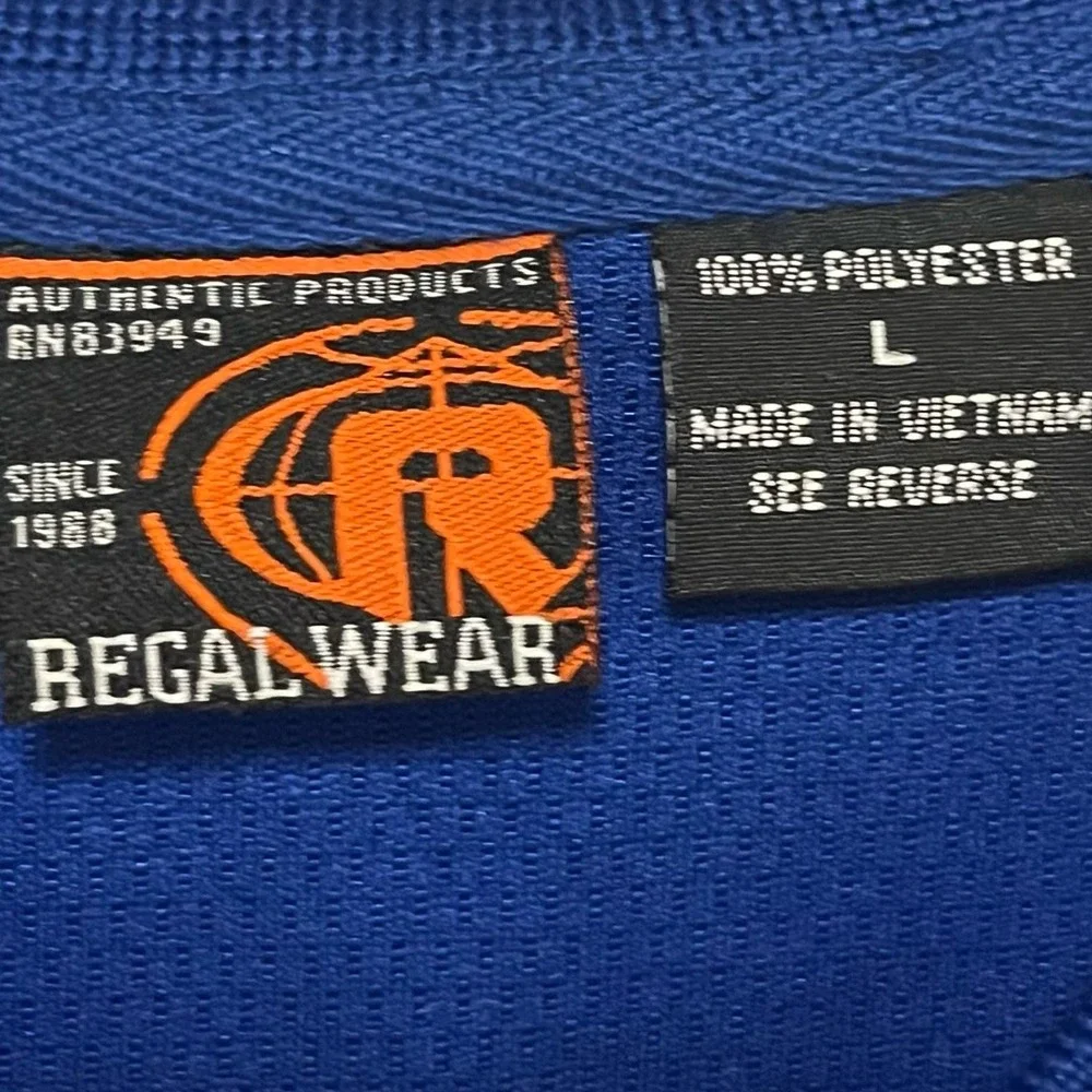 NWT Regal Wear Kids New York 72 Full Zip Mesh Jersey Blue Orange‎ Junior Large